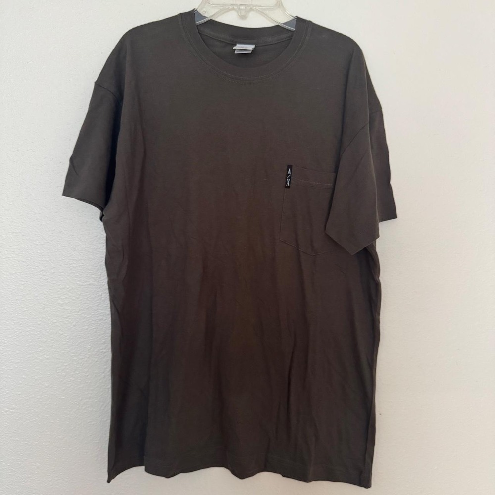 Armani Exchange AX brown pocket tee